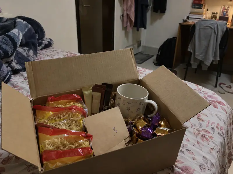An exam-week care box