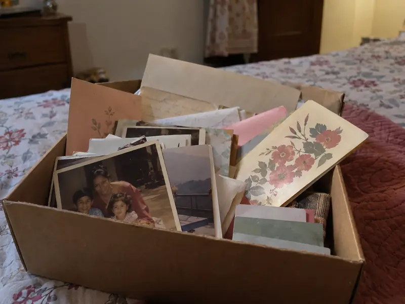 Her side of the room, in a shoebox