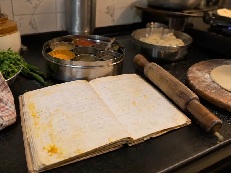 A recipe book in his family's handwriting